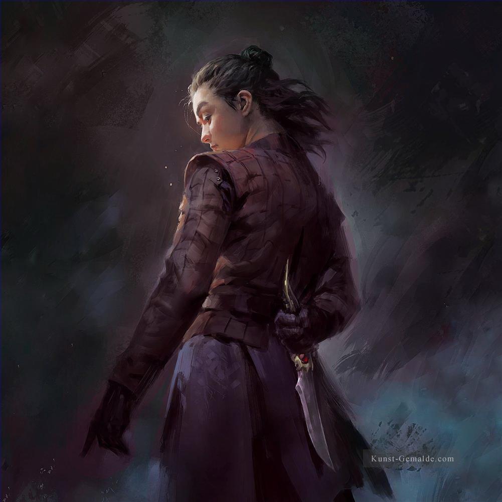 Mädchen Arya Stark Spiel der Throne Ölgemälde